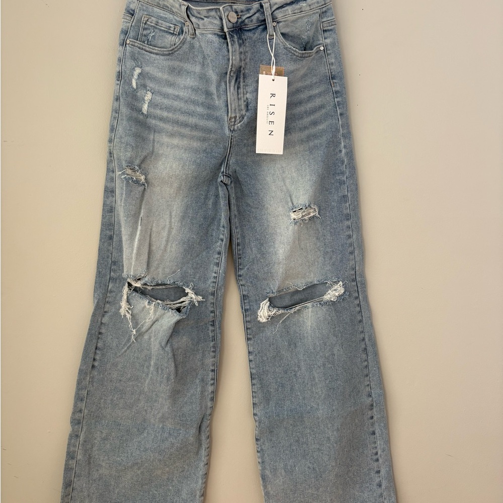 NWT Risen Women's Light Blue Straight Leg Jeans